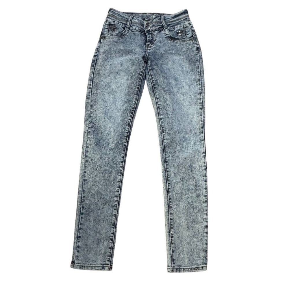 L&B Women's Acid‎ Wash Skinny Jeans Blue Size 7 Stretch Denim